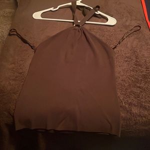 LOFT brown halter top. Size Large